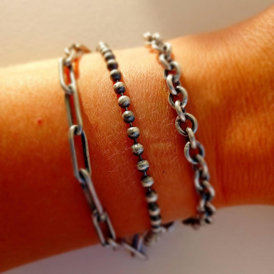 Sophia Handmade Paperclip Bracelet in Sterling Silver
