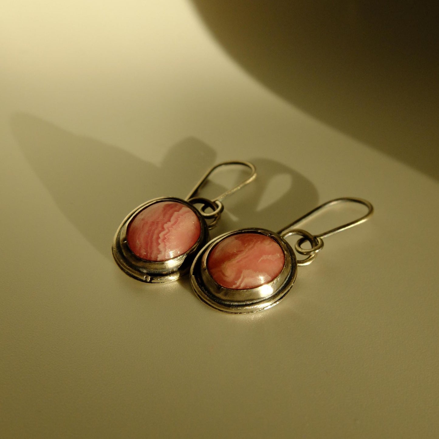 Elise Rhodochrosite Sterling Silver Drop Earrings