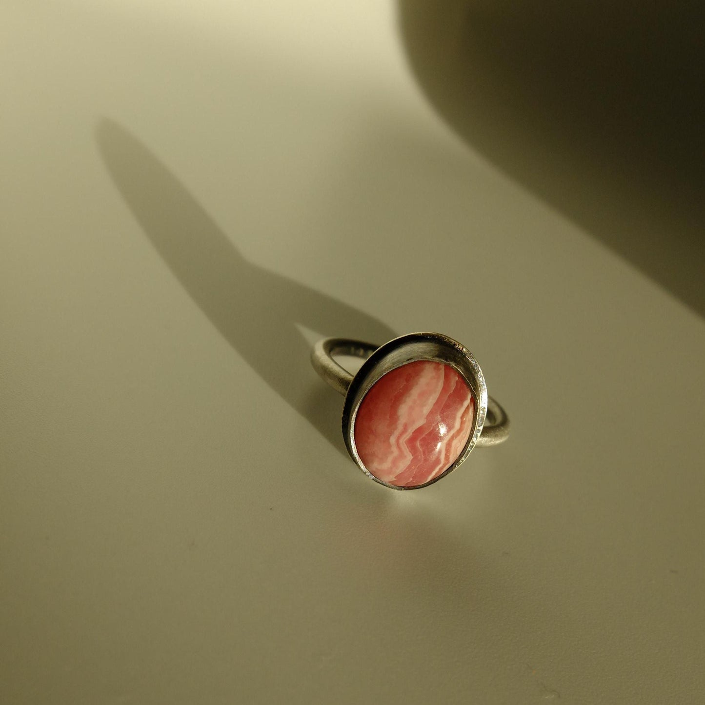 Elise Rhodochrosite Sterling Silver Ring