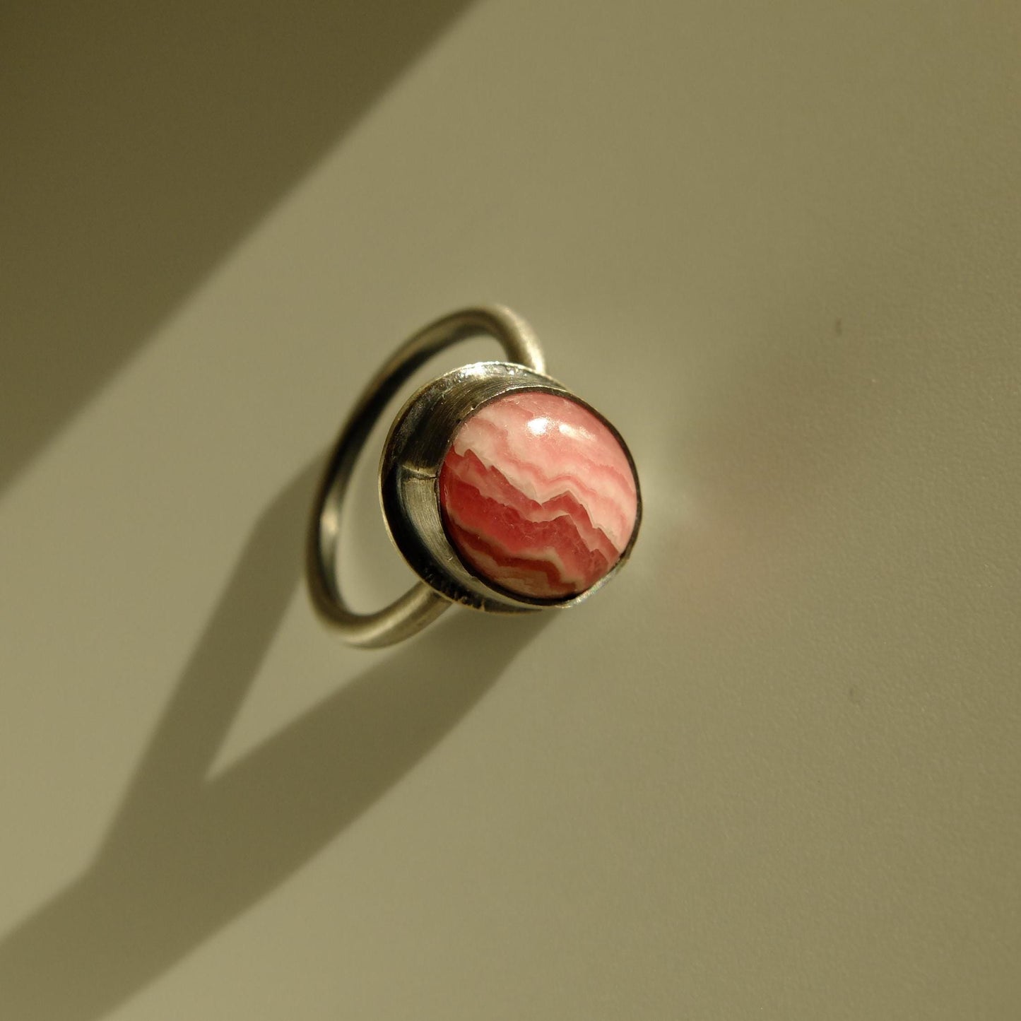Elise Rhodochrosite Sterling Silver Ring
