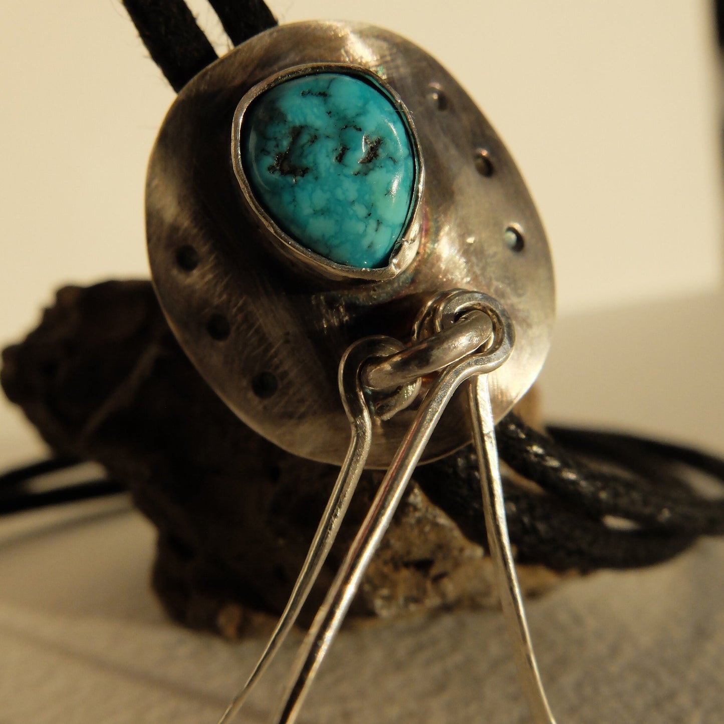 Sabine Turquoise Bolo Necklace in Sterling Silver