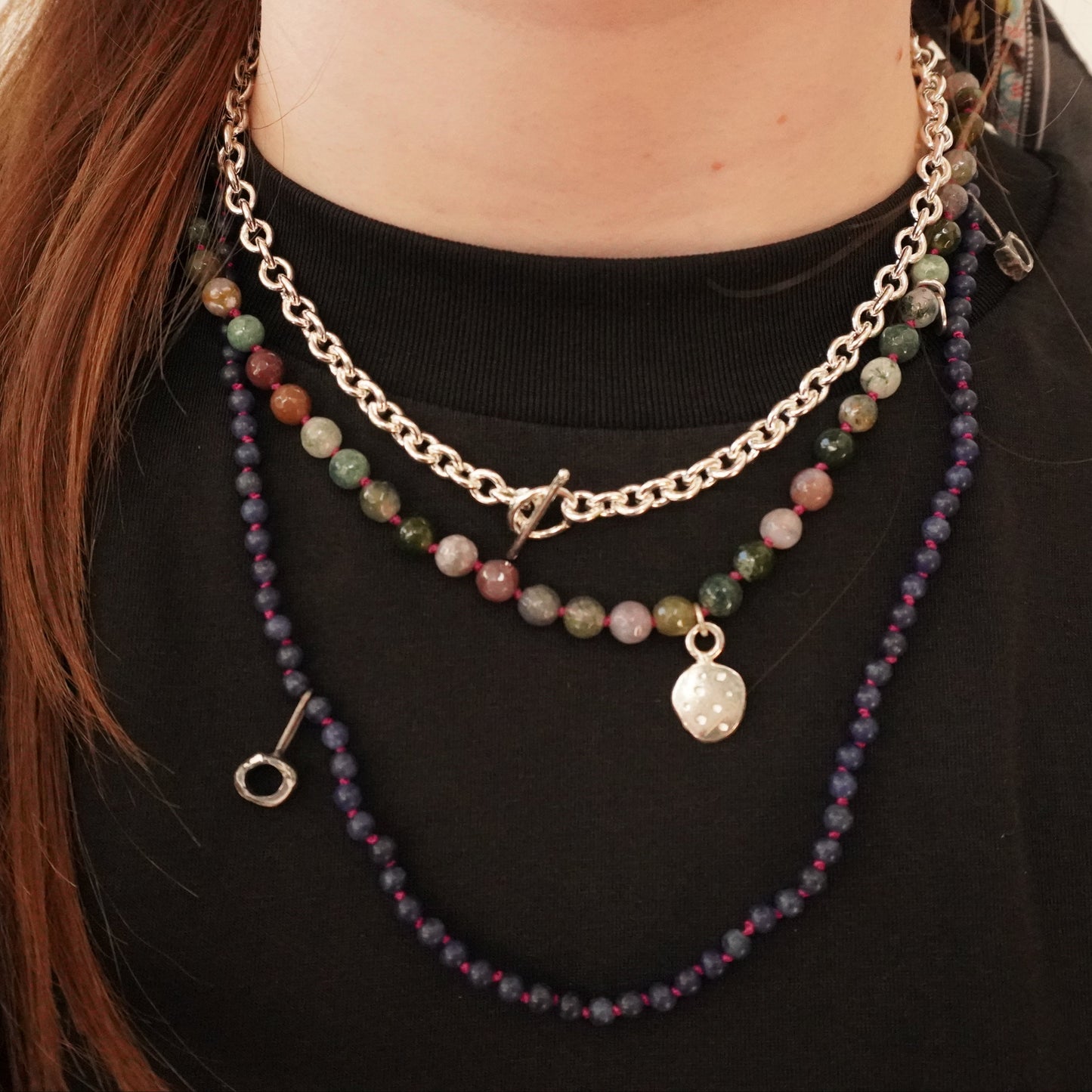 Rome large link 14 inches Sterling silver necklace