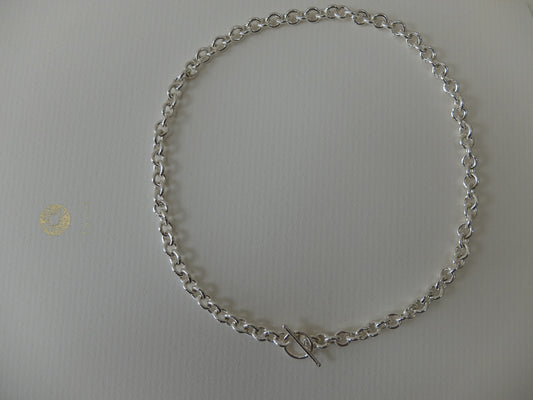 Rome large link 14 inches Sterling silver necklace