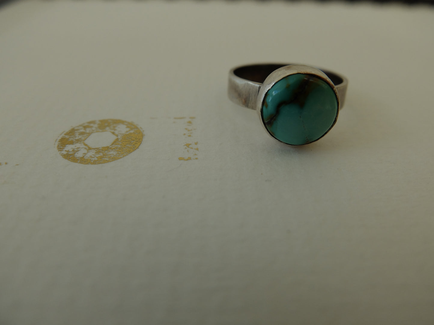 Cleopatra II Sterling Silver Ring with Tibetan Turquoise
