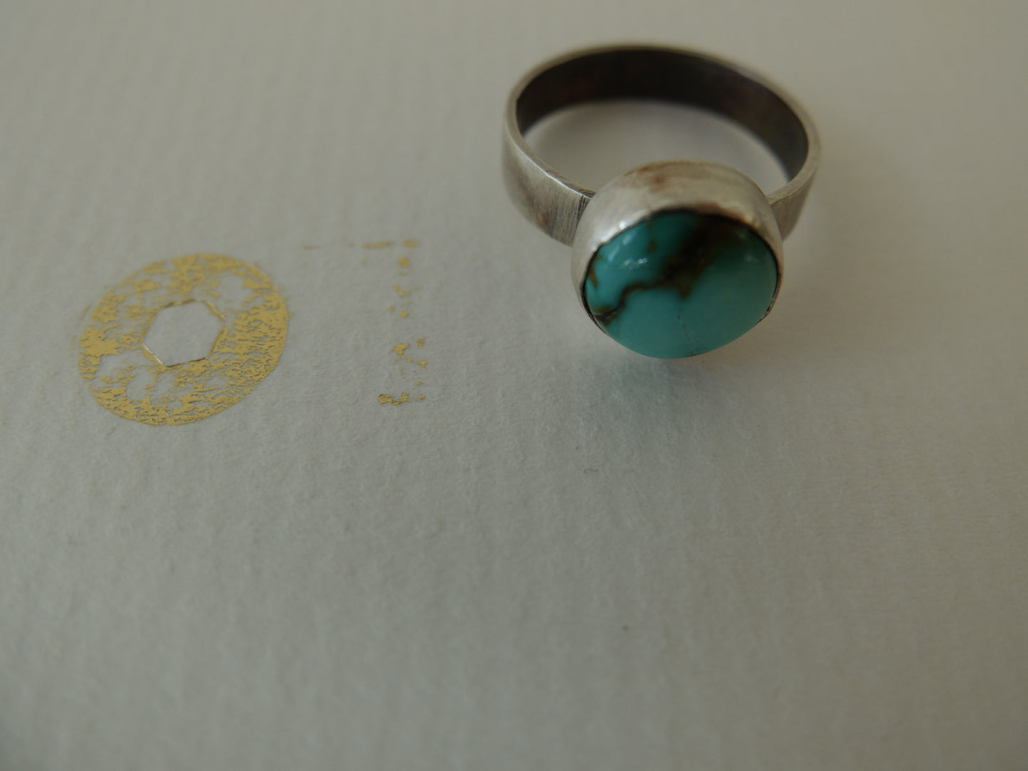 Cleopatra II Sterling Silver Ring with Tibetan Turquoise