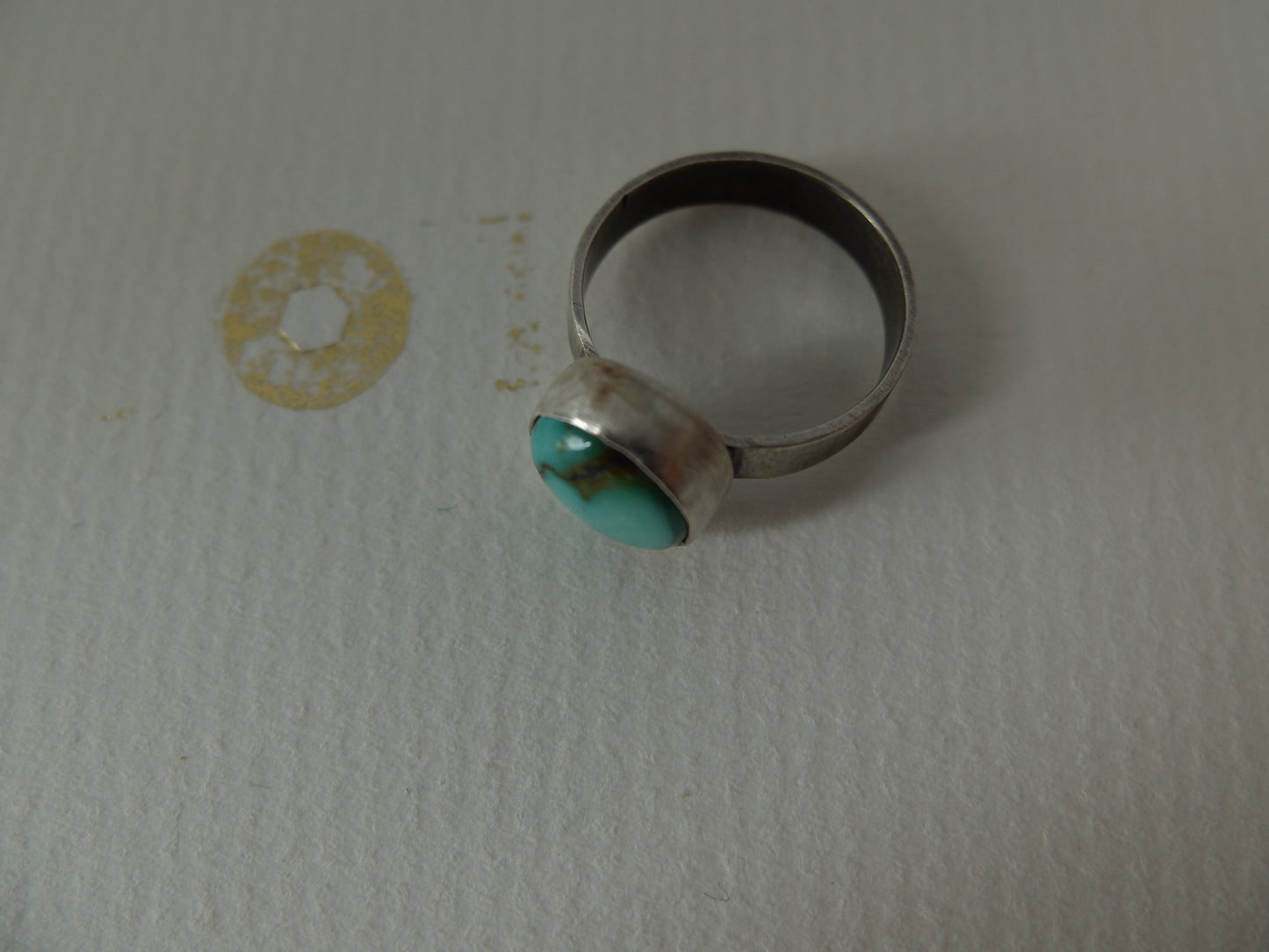 Cleopatra II Sterling Silver Ring with Tibetan Turquoise