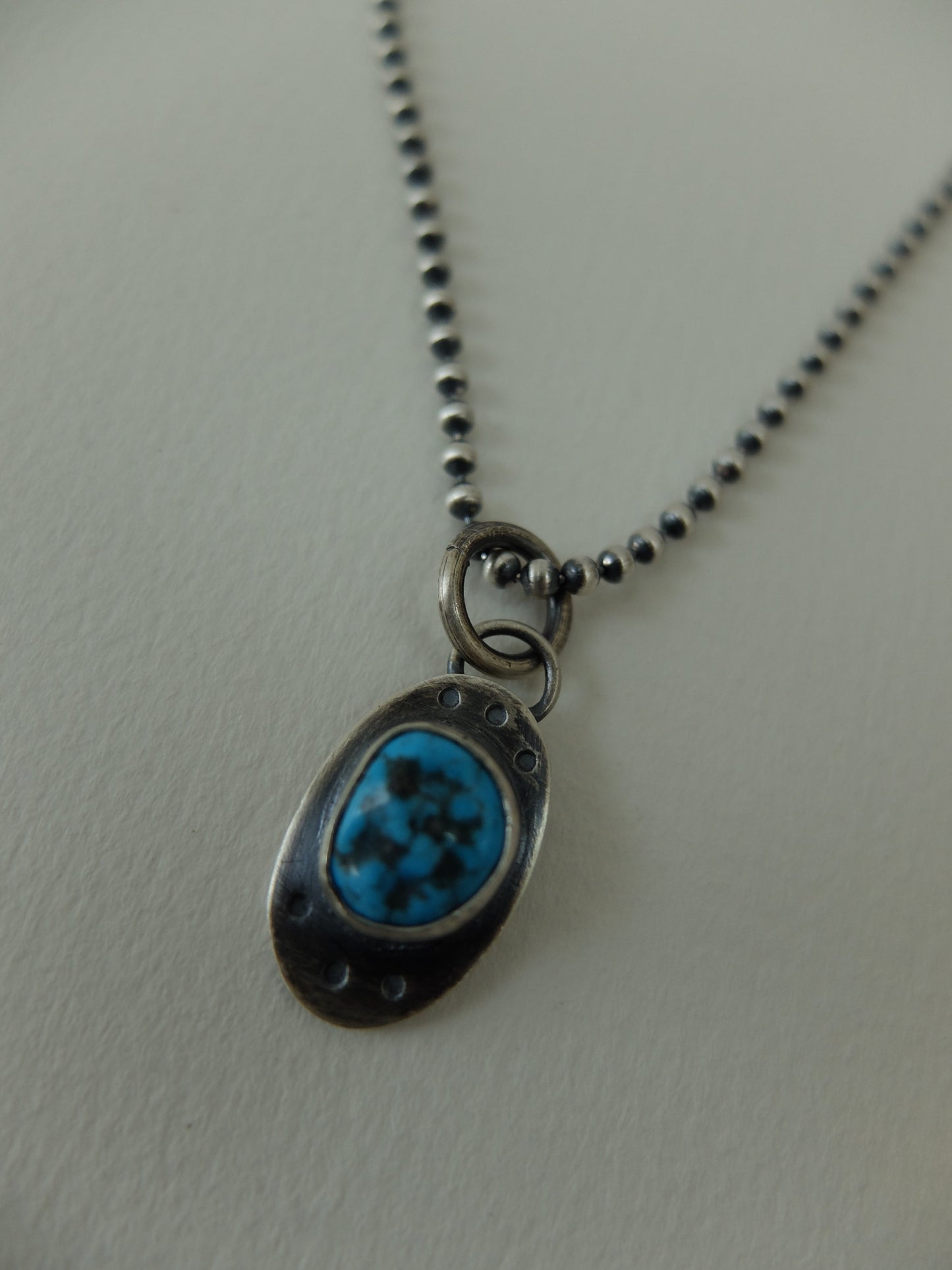 Edda Sterling Silver Necklace with a Kingsman Turquoise Gemstone