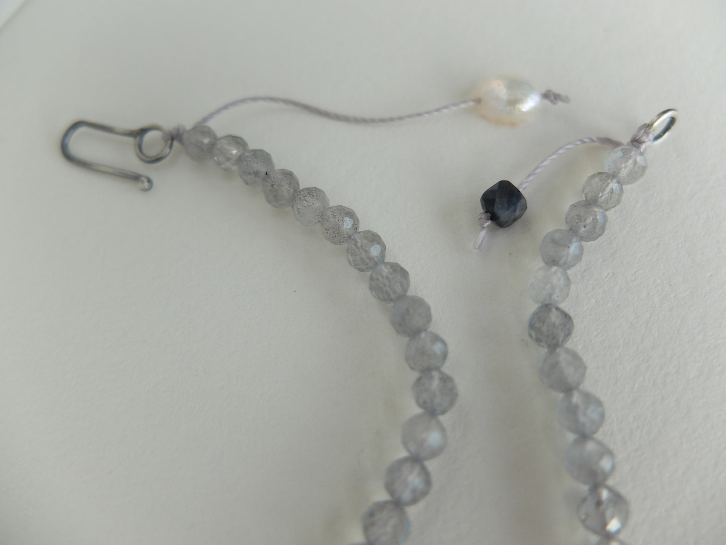 Beaded necklace on a white background