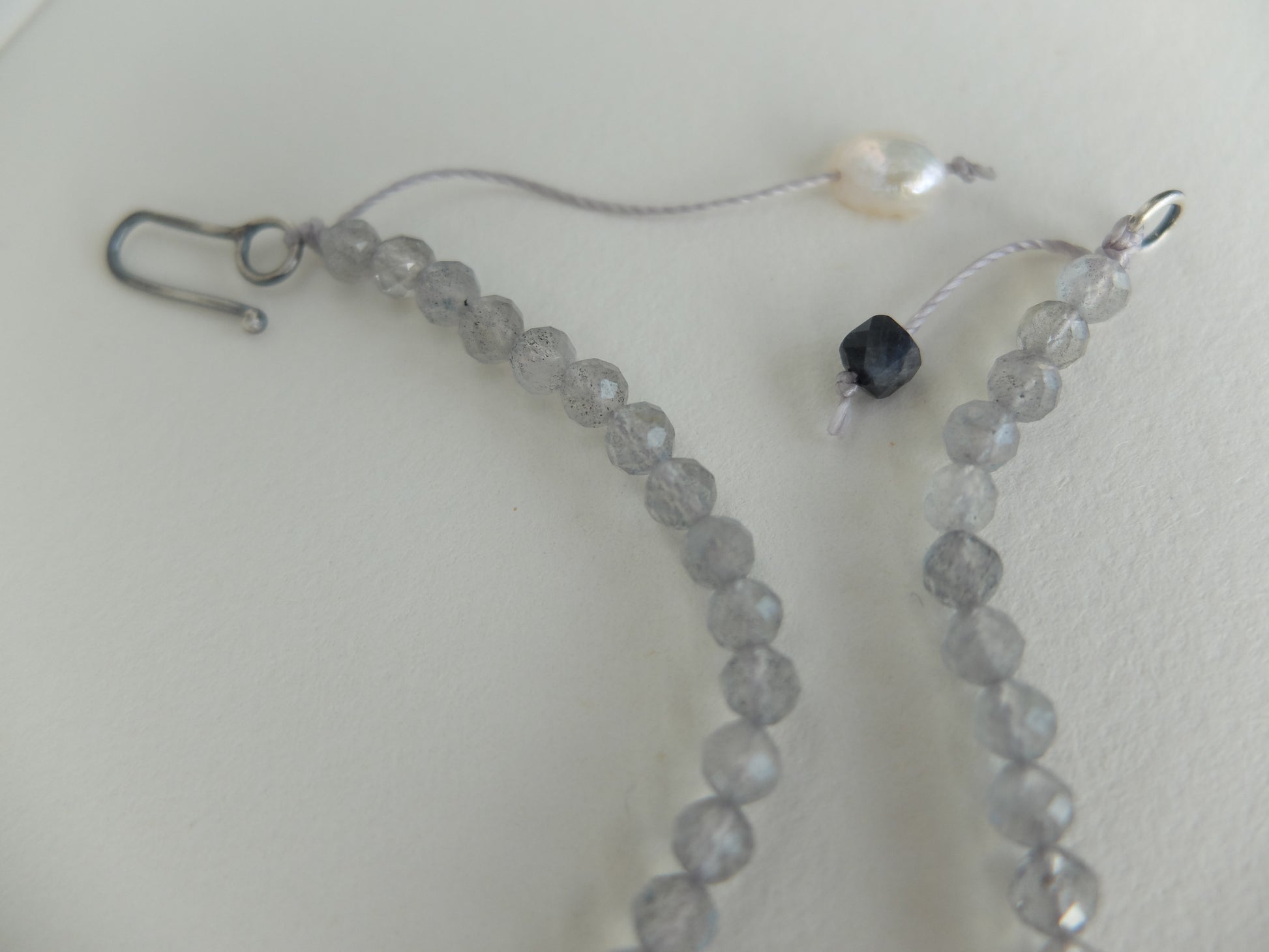 Beaded necklace on a white background