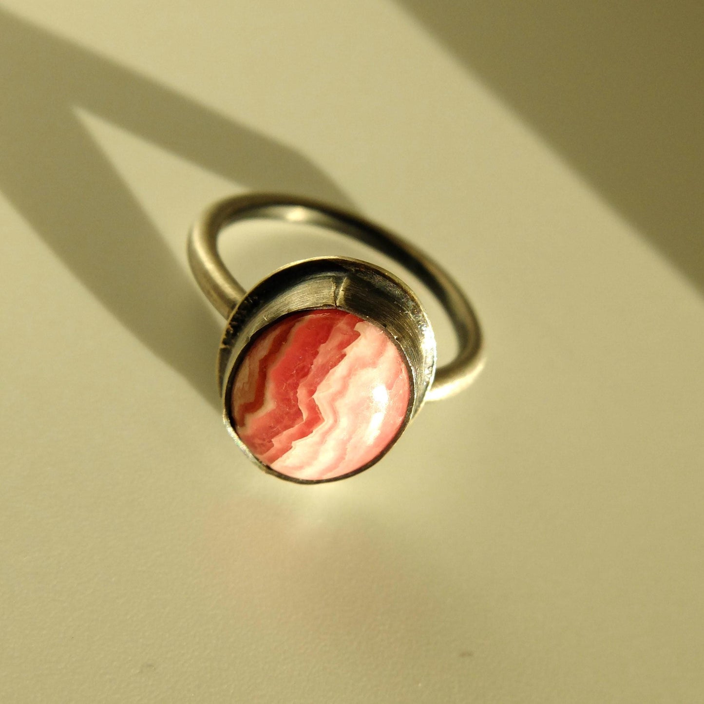 Elise Rhodochrosite Sterling Silver Ring