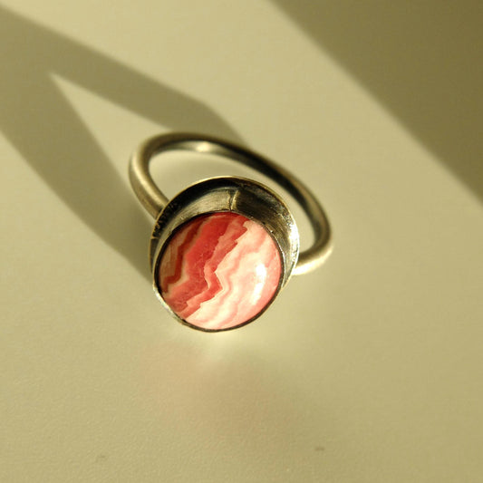 Elise Rhodochrosite Sterling Silver Ring