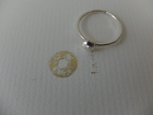 Drop Accent Ring in Sterling Silver