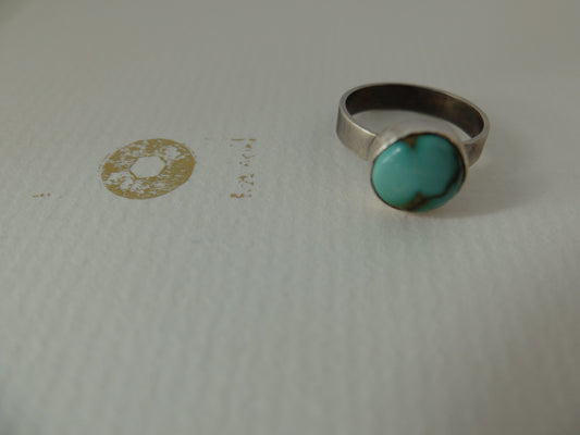 Cleopatra II Sterling Silver Ring with Tibetan Turquoise
