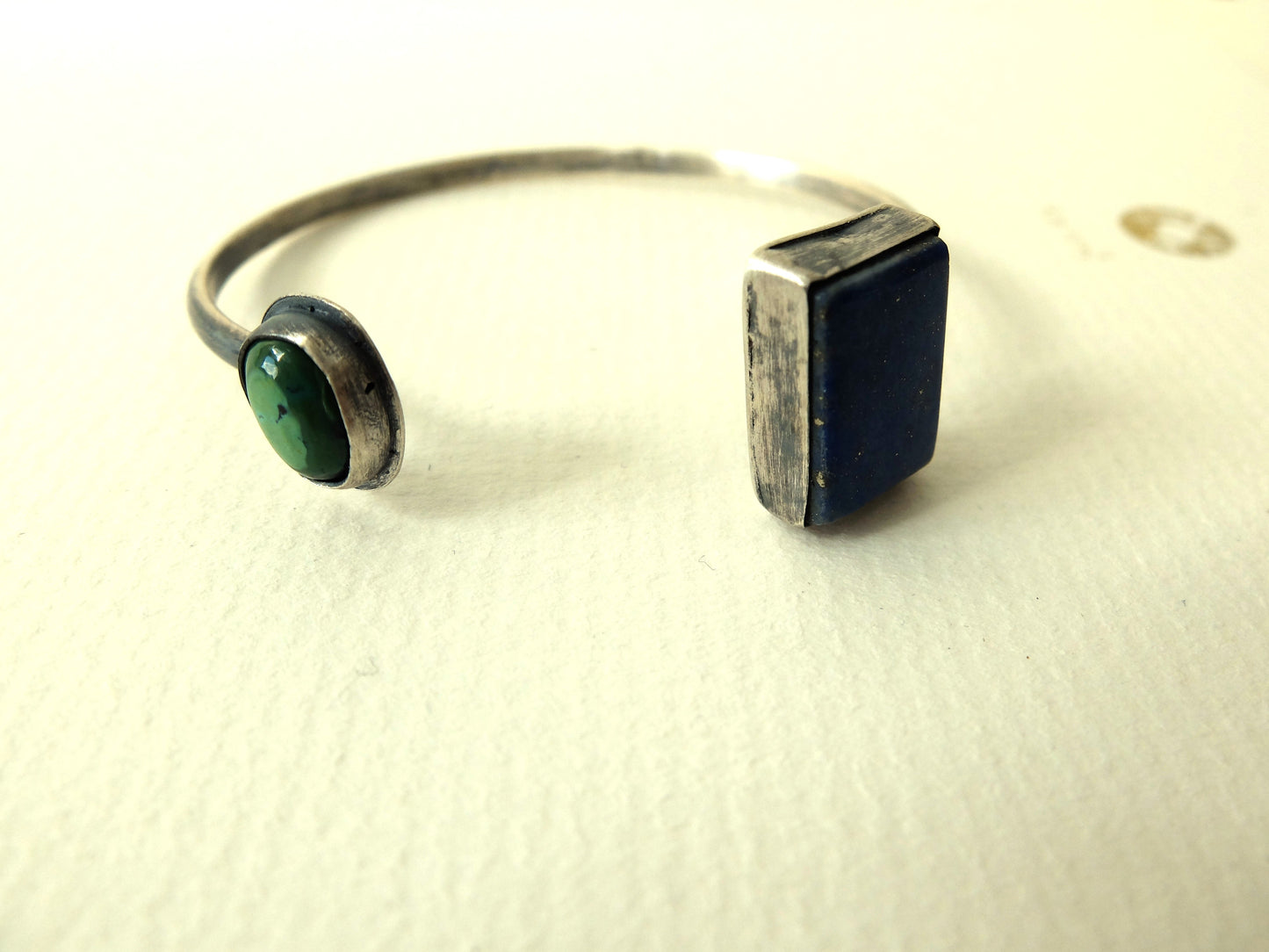 Agnes Lapis lazuli and Tibetan Turquoise Torque in Sterling Silver