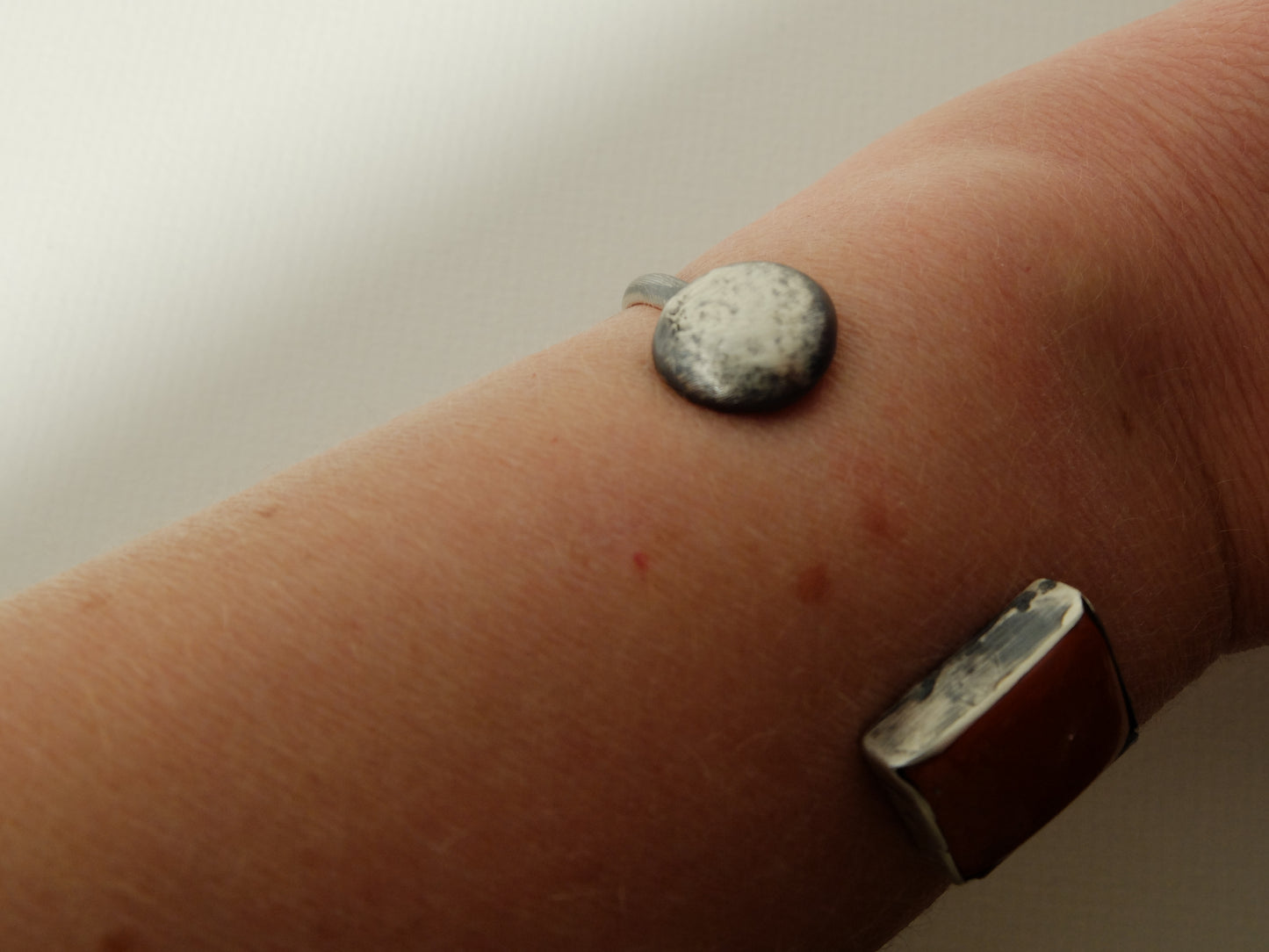 Hilda Torque in Sterling Silver and Red Jasper