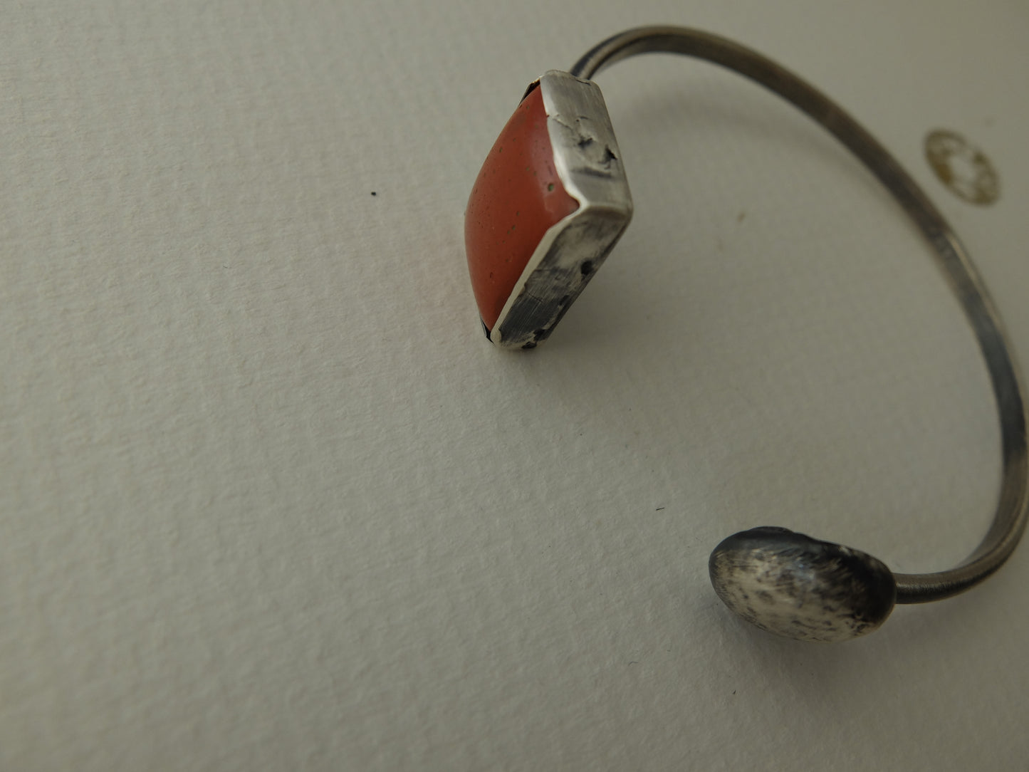 Hilda Torque in Sterling Silver and Red Jasper