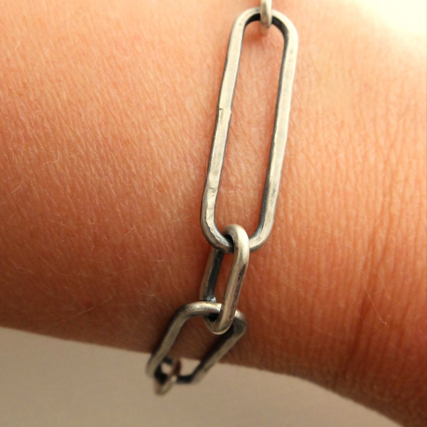 Ellie Large Paperclip chain Bracelet in Sterling Silver