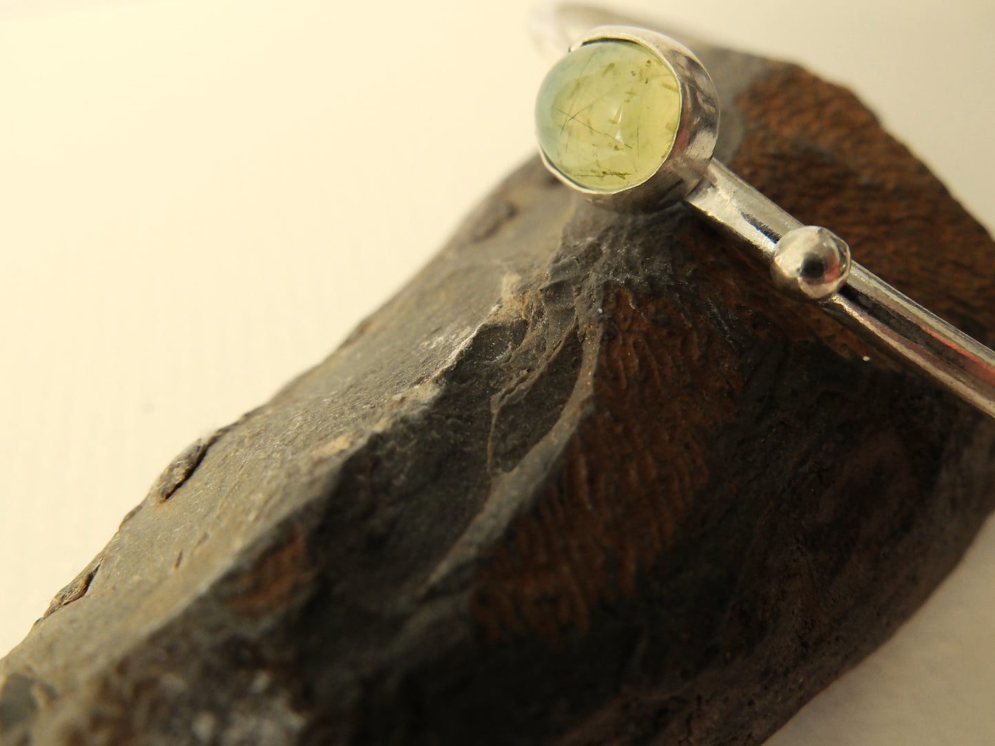 Luna Prehnite Cuff Bracelet in Sterling Silver