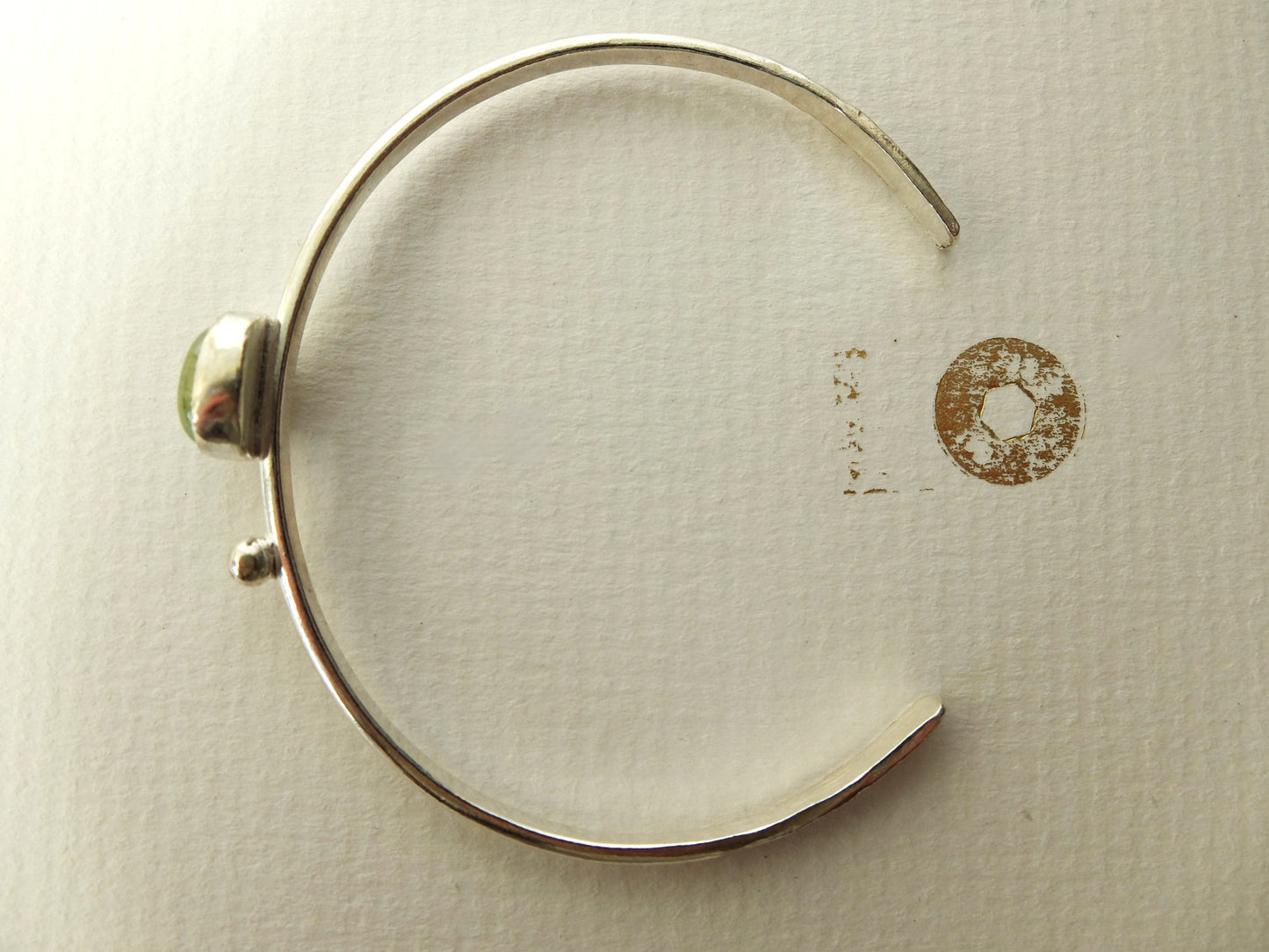 Luna Prehnite Cuff Bracelet in Sterling Silver