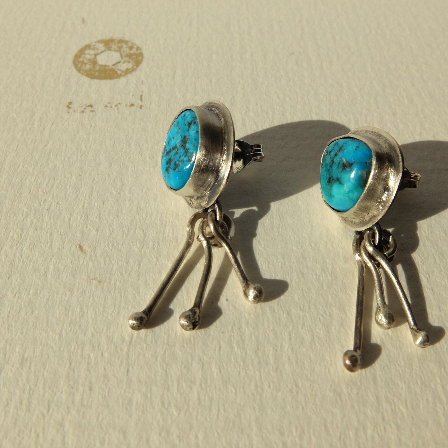 Ethel Kingsman Turquoise stud earrings in Sterling Silver