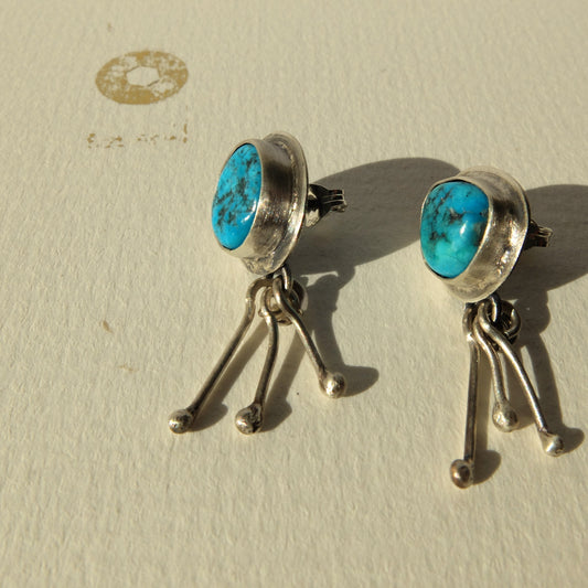 Ethel Kingsman Turquoise stud earrings in Sterling Silver