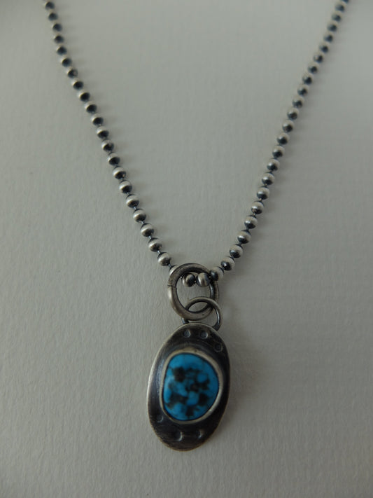 Edda Sterling Silver Necklace with a Kingsman Turquoise Gemstone